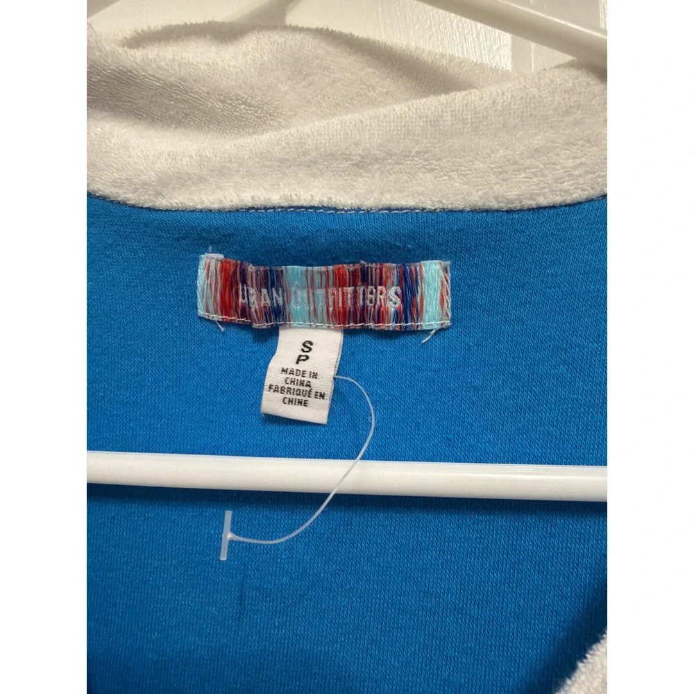 URBAN OUTFITTERS Blue White Striped Terry Cloth Polo Shirt Dress‎ Size S - Picture 2 of 4